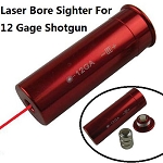 12 GA Shotgun Laser Cartridge Boresighter,Aluminum Anodized Red, With Battery